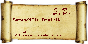 Seregély Dominik névjegykártya