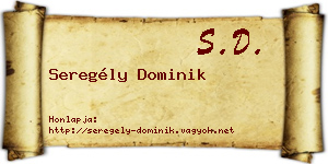 Seregély Dominik névjegykártya